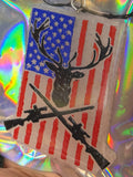 Deer in American flag