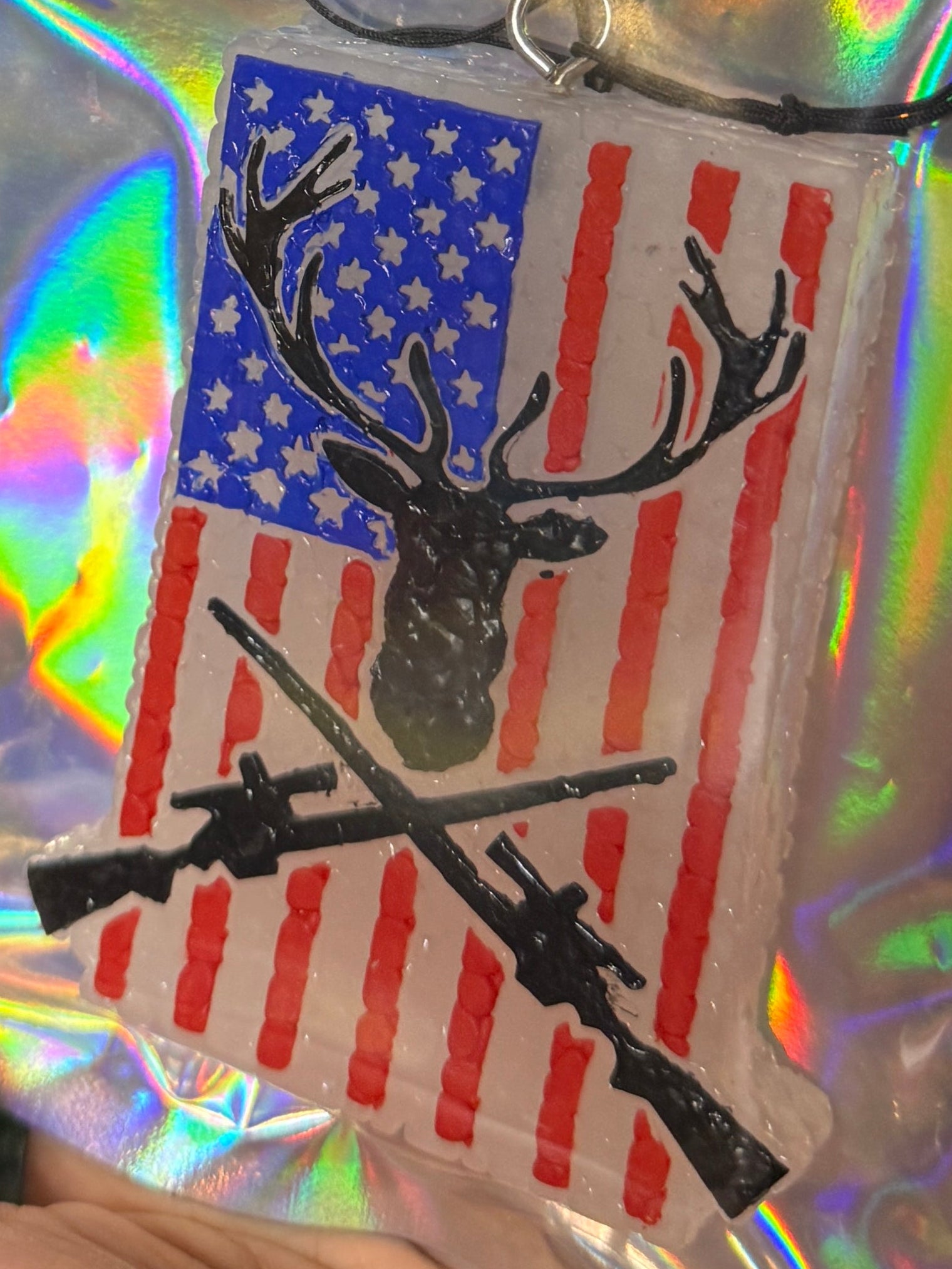 Deer in American flag