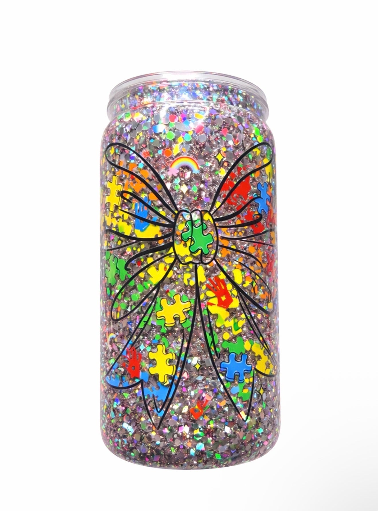16 oz acrylic glitter cup